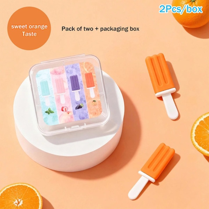 Guma de mestecat pentru aparat dentar, 2 buc, portocaliu, 5x1.7x0.7cm