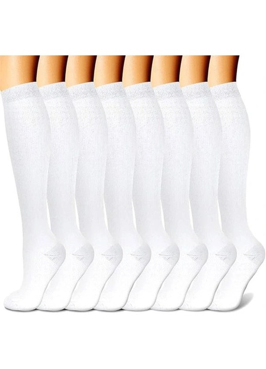 Set 8 sosete compresive sport lungi pentru femei, cupru, L/XL