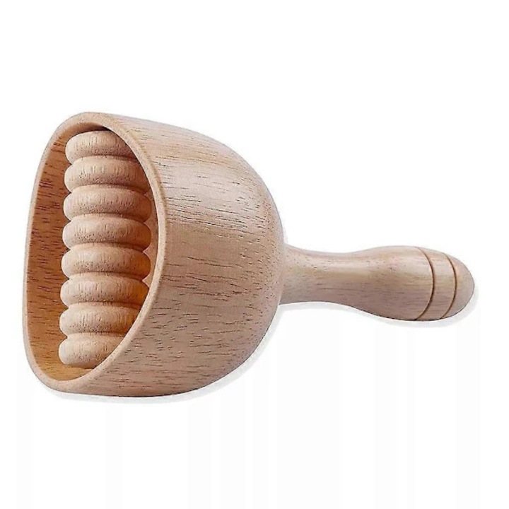 Масажна чаша с ролки, мултифункционална, дърво, 15x8см