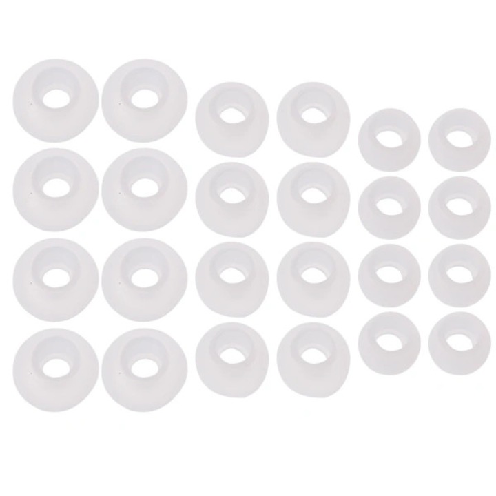 Set 12 perechi bureti silicon negri transparenti, marimi S M L, antifonare, elasticitate ridicata