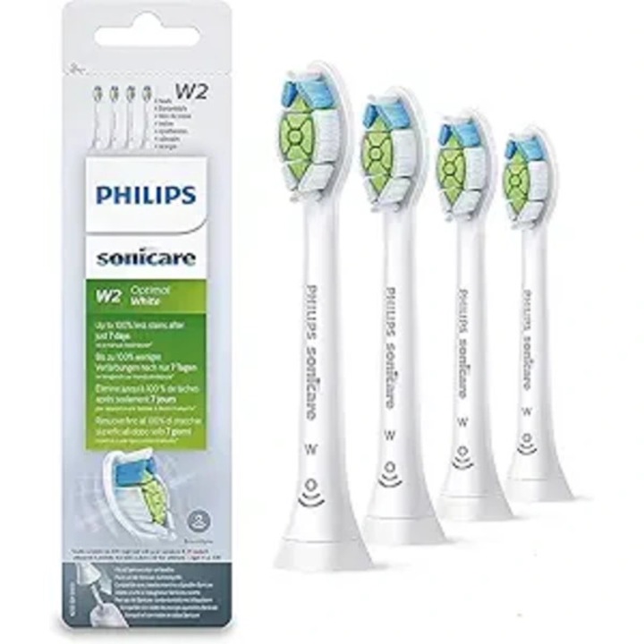 Резервни глави за електрическа четка за зъби W2, съвместими с Philips Sonicare, за избелване и дълбоко почистване, с индикаторни влакна за смяна, бели, 4 броя