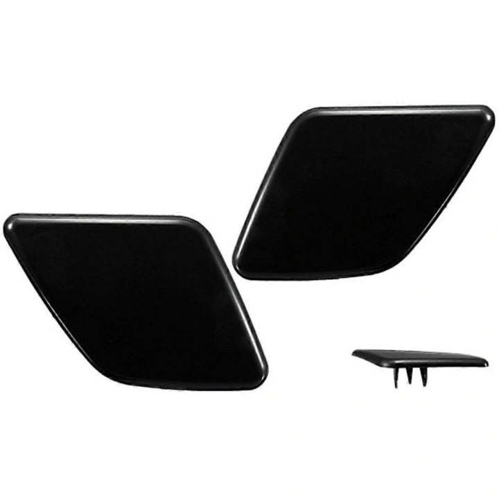 Set 2 bucati capace protectie pentru duze de spalare far, XC90 2007-2014, din plastic durabil, usor de montat, Negru, 1 pereche