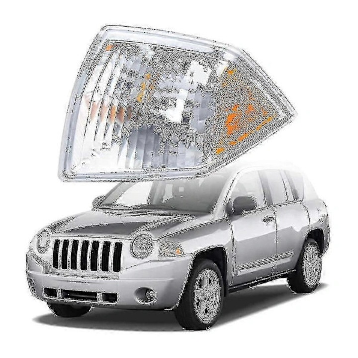 Bal oldali irányjelző lámpa (index) Jeep Compass 2007-2010, prémium minőségű utángyártott alkatrész, ABS-ből, helyettesítője a CH2521144, 68000682AA, 68000682AB, CH2520144, 68000683AA, 68000683AB cikkszámoknak, könnyű beszerelés, fehér/sárga, 1 db