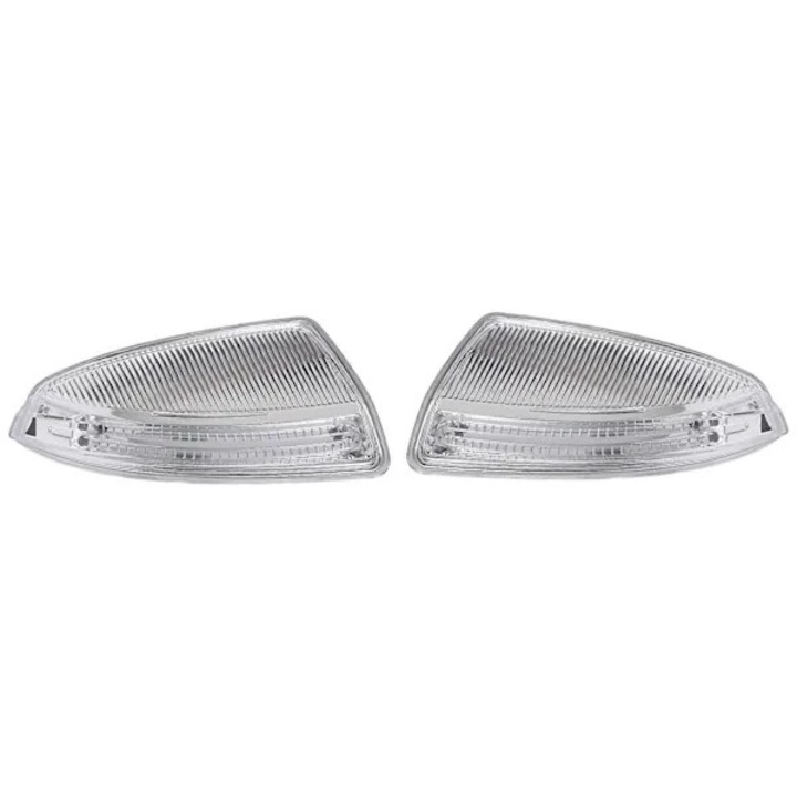 Semnalizator oglinda LED A2048200721/A2048200821, compatibil cu Mercedes C-Class W204 2007-2011 inainte de facelift, pentru stanga/dreapta, carcasa transparenta, plastic, 1 pereche