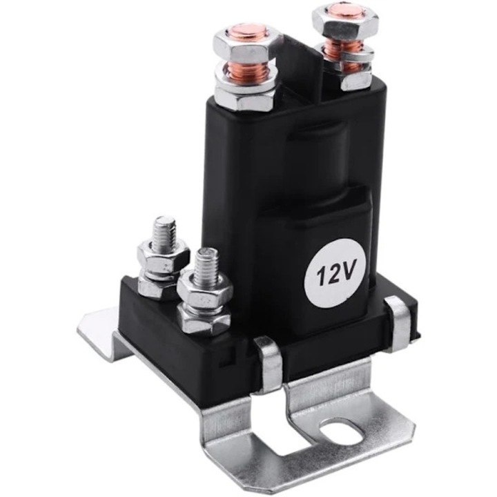 Releu izolator baterie 500A 12V, releu de pornire, 4 terminale, plastic fenolic rezistent, negru, 1 buc