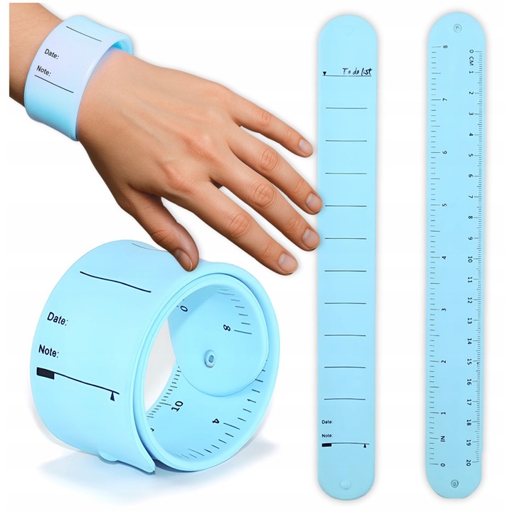 ZLARO, szilikon jegyzetkarkötő/írópánt újrafelhasználható felülettel és 20 cm-es vonalzóval, vízálló, többszínű, univerzális méret