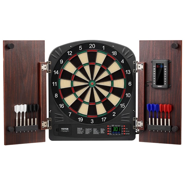 VEVOR 9176WD elektronikus darttábla szett 34.3cm MDF műanyag 10lbs