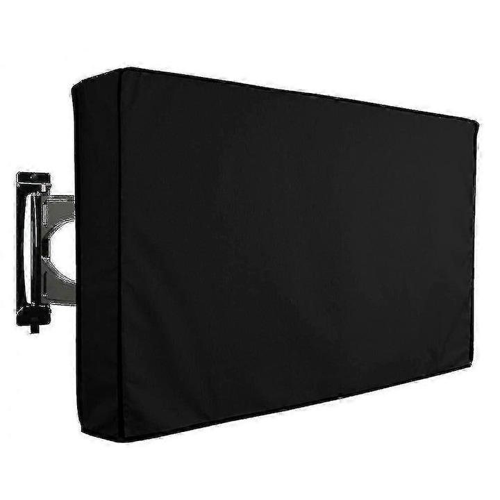 Husa pentru televizor 65-70 inch Outdoor, protectie impermeabila, din poliester 500x300D cu strat PVC, buzunar pentru telecomanda, rezistenta la UV si intemperii, negru, 1 buc