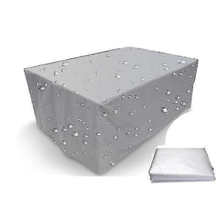 Husa pentru mobilier de gradina 220x220x85 cm, rezistenta la apa din PVC, protectie impotriva ploii si zapezii, argintiu/negru, 1 buc