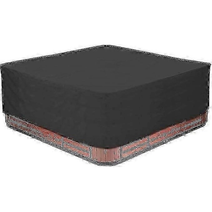 Négyzet alakú jakuzzi huzat, Oxford 210D, víz- és UV-álló, fekete, 200x200x85cm