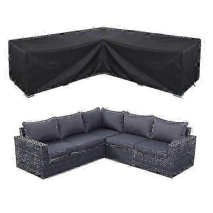 Husa impermeabila pentru coltar, 155x95x68cm, rezistenta la intemperii, negru