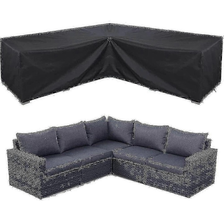 Kültéri bútorszett huzat/ponyva, 155x95x68 cm, vízálló PVC bevonattal, téglalap alakú, ezüst külső/fekete belső, 1 db