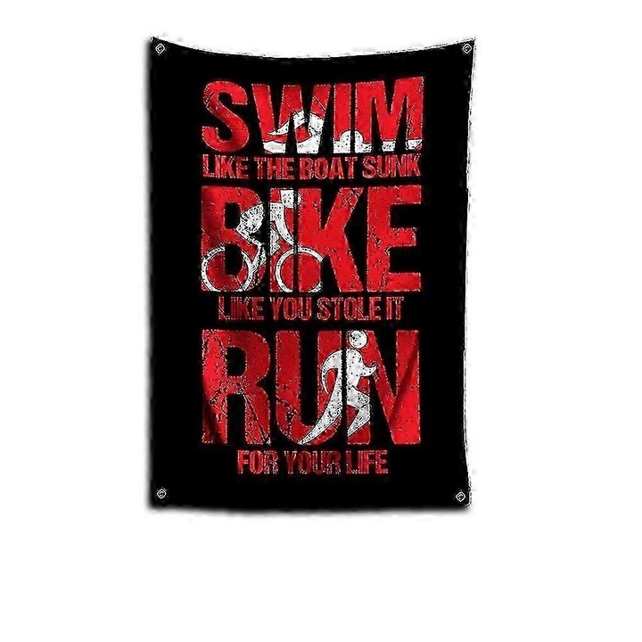 Steag decorativ Ironman, poliester imprimat, cu 4 capse, 60x90cm