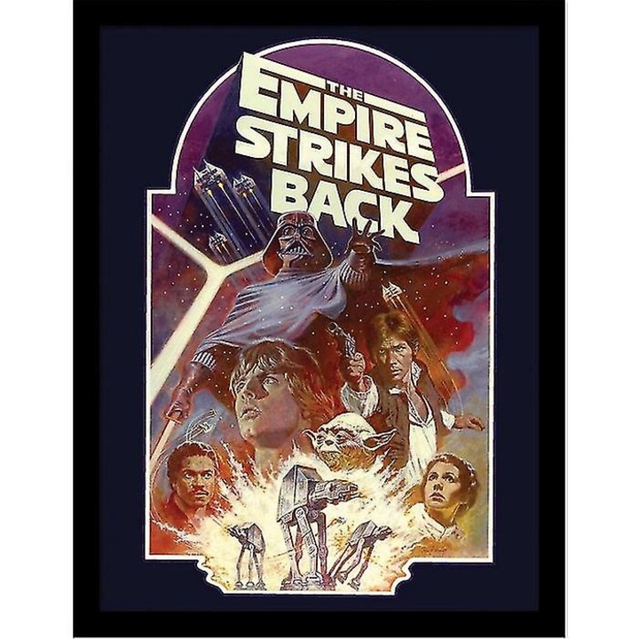Poster inramat Star Wars The Empire Strikes Back plexiglas bloc colorat