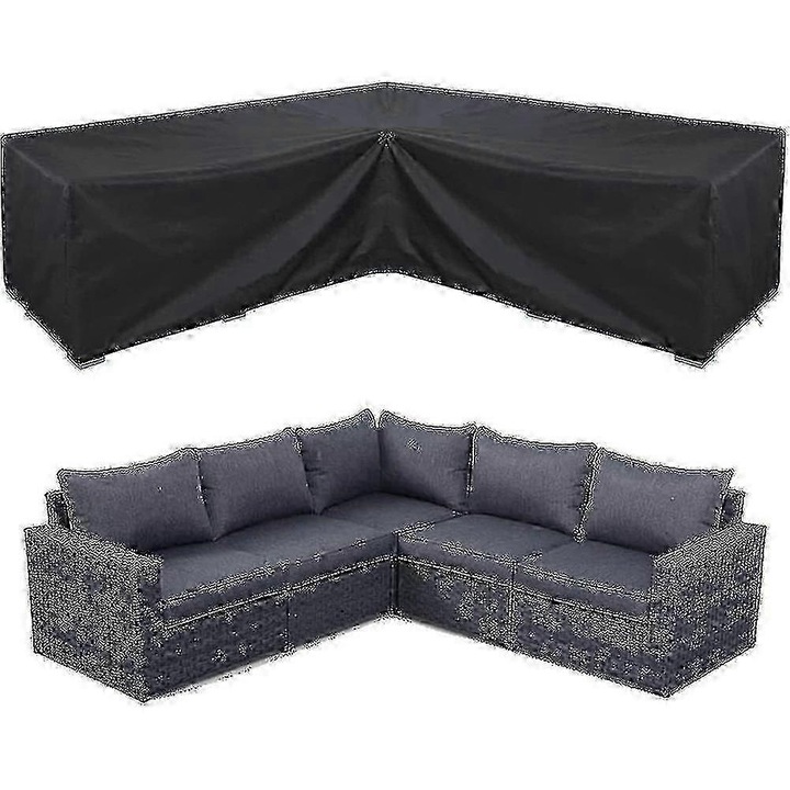 Husa coltar impermeabila pentru mobilier gradina 215x215x87cm, rezistenta, universala