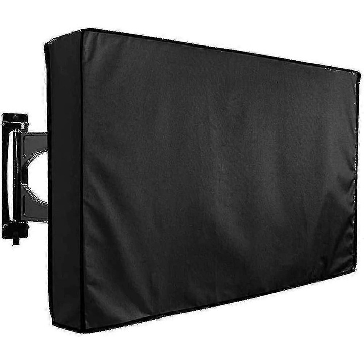 Husa protectie TV 40x42 inch, rezistenta la intemperii, cu husa telecomanda, negru