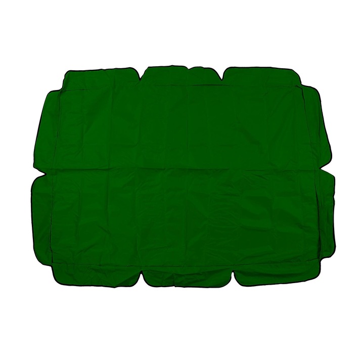 Copertina/Acoperis pentru leagan de exterior, din oxford 420D cu strat argintat, impermeabila, cu protectie UV si curele intarite, verde inchis, 1 buc