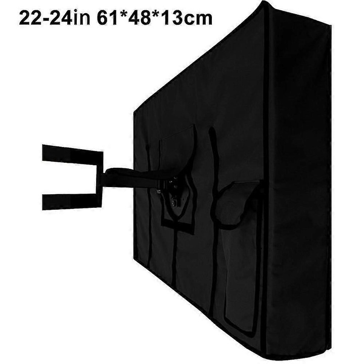 Husa protectie TV outdoor, 600D Oxford, negru, 61x48x13cm, 86x58x13cm, 132x84x13cm