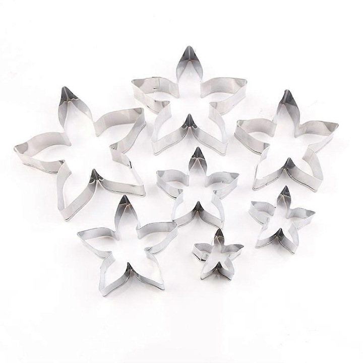 Set 7 forme prajituri, inox, trandafir, diverse dimensiuni