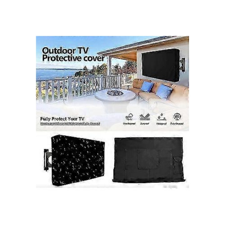 TV védőhuzat 80-85 hüvelykes Oxford vízálló időjárásálló távirányító zsebbel 75x4.5x45 hüvelyk