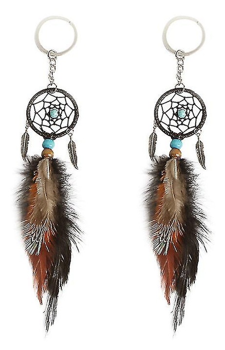 Комплект от 2 ключодържателя Dreamcatcher, декоративни, многоцветни, малки