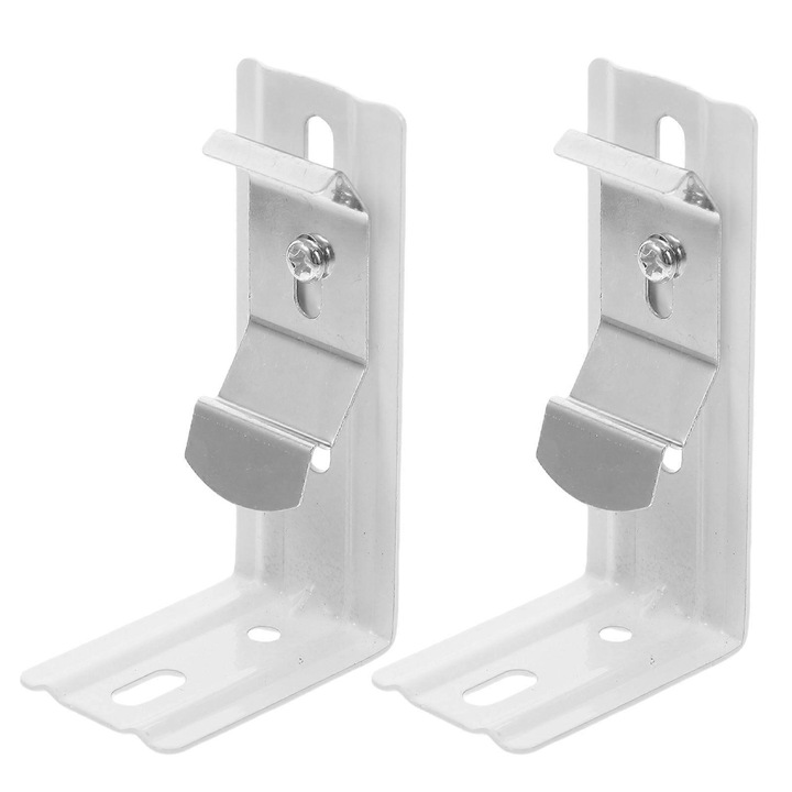 Set 2 suporturi jaluzele verticale, fier, alb, 7.9x4.3x3 cm