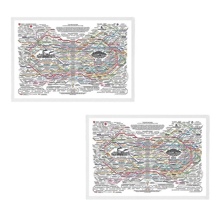 Абстрактна картина върху платно, постер Healing Web, 40x60см, многоцветен, без рамка