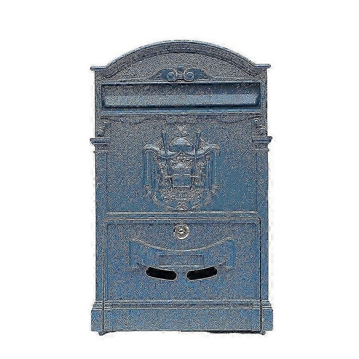 Cutie postala perete, aluminiu turnat, negru, 41x26x9cm