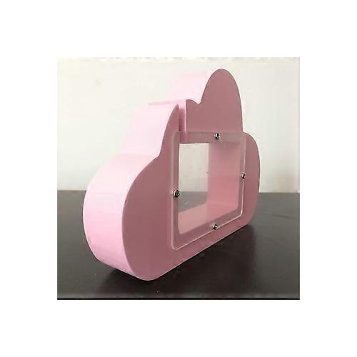 Pusculita cutie pentru monede Stil Nordic, cu forma de nor, cu slot pentru monede si fereastra transparenta, Roz