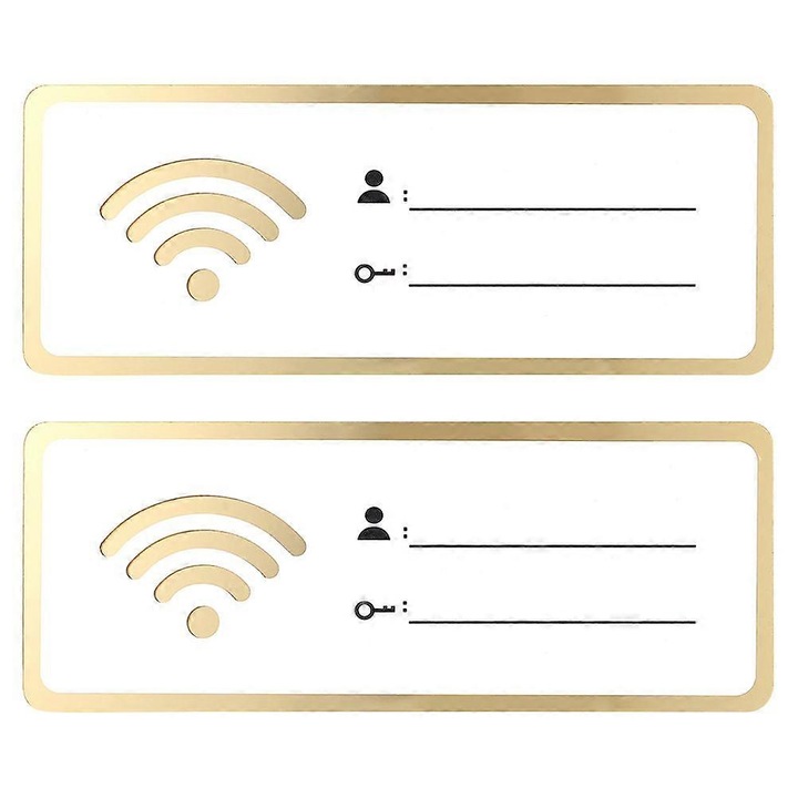 Set 2 semne acrilice WiFi, 20x8x0.3cm, transparent