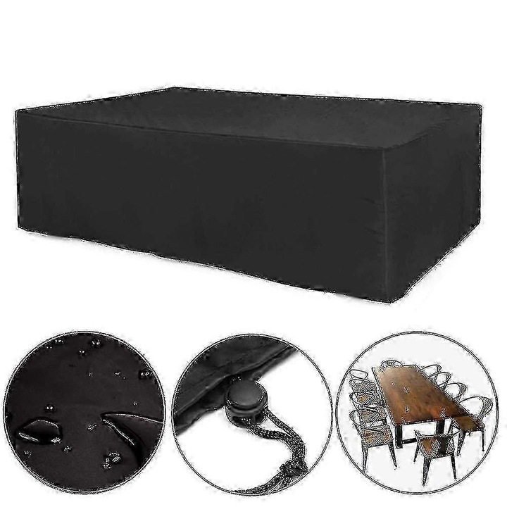 Huzat kültéri bútorszett modellhez, f74 26-27s, vízálló PVC bevonattal, eső és hó elleni védelem, fekete, 45x40x25 cm, 1 db