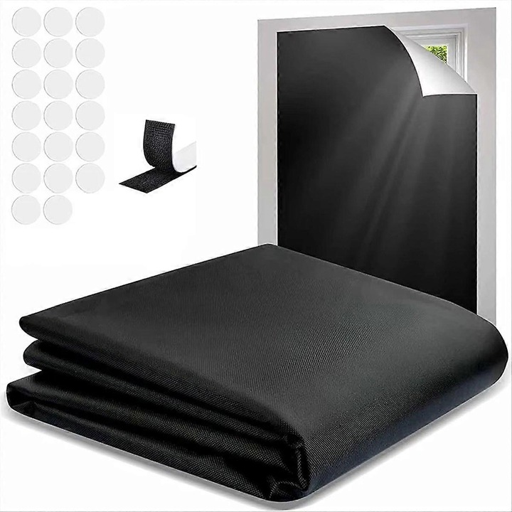 Rulou blackout portabil 145x300cm negru reversibil