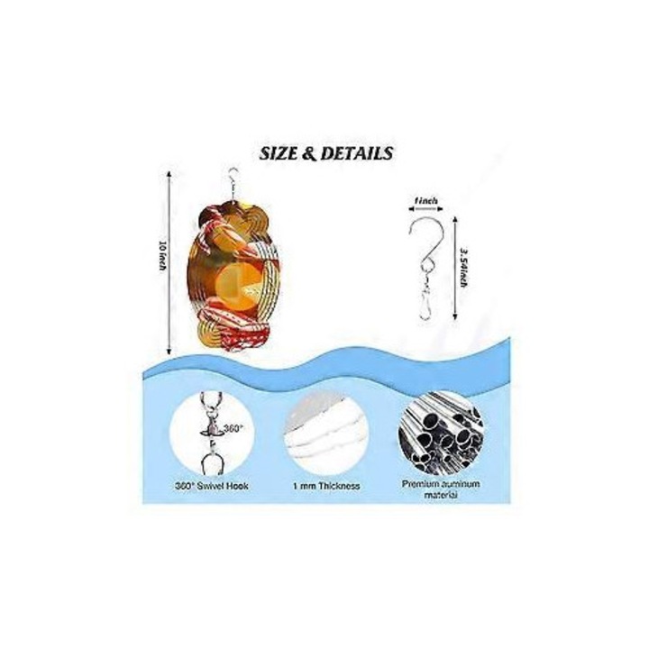 Set 6 decoratiuni rotative pentru Craciun, aluminiu, alb, 25x25cm