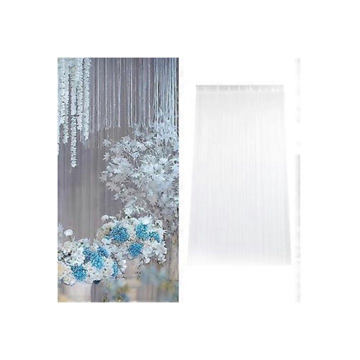 Perdea sirag cu ciucuri, 100% poliester, multicolor, 100x200cm