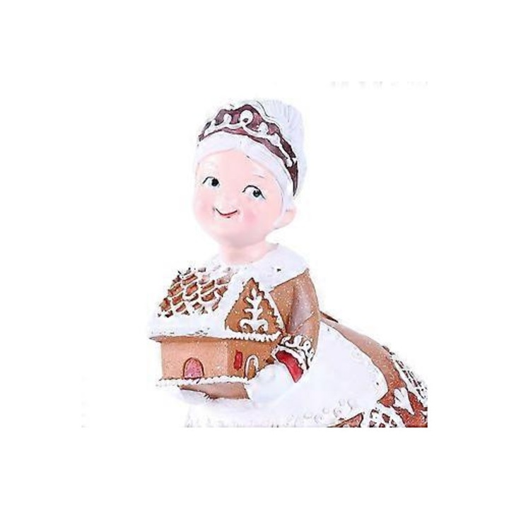 Декоративна коледна фигурка, джинджифилов човек, смола, 6.5x8x16см