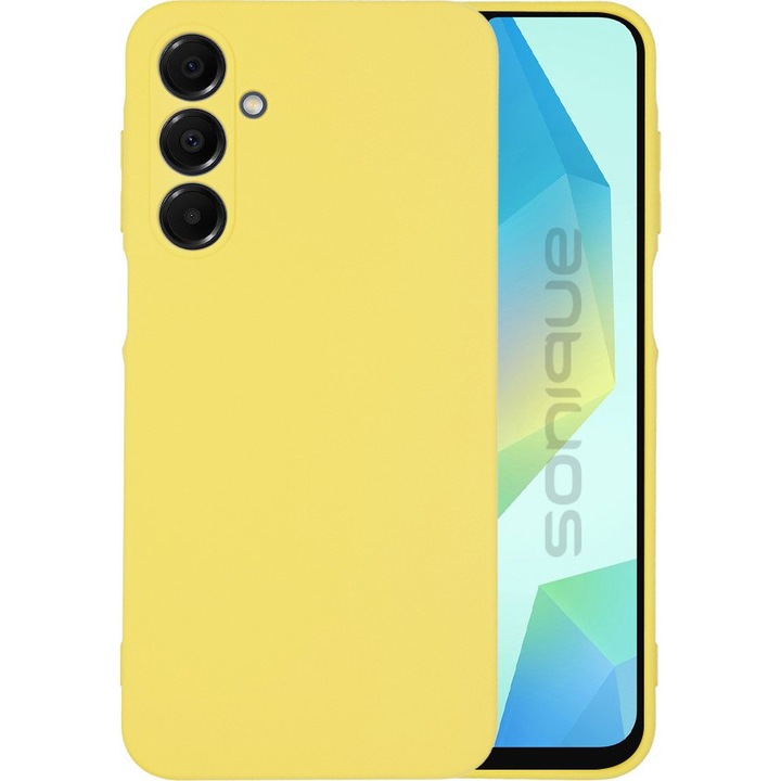 Sonique, Husa din TPU (silicon) cu protectie antisoc, interior captusit textil, decupaje precise pentru butoane si camera, My Colors, compatibil cu Samsung Galaxy A16 4G/5G, Galben
