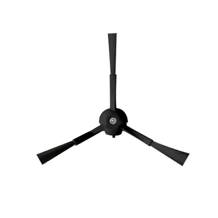 Set 24 piese perii si lavete pentru aspirator, compatibil Philips Homerun 7000 XU7100/01 XU7100/02 si Karcher RCV 5, din plastic, perii laterale cu talpi din cauciuc, Negru, 2 role/10 perii laterale/12 lavete