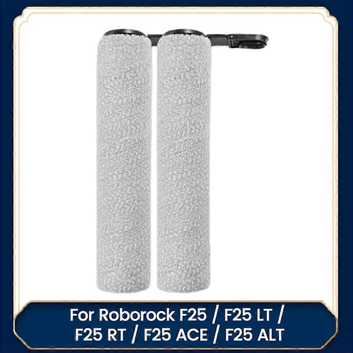 Set 2 bucati, Perie cilindrica de schimb pentru Roborock F25/F25 LT/F25 RT/F25 ACE/F25 ALT, din plastic, usor de instalat, gri