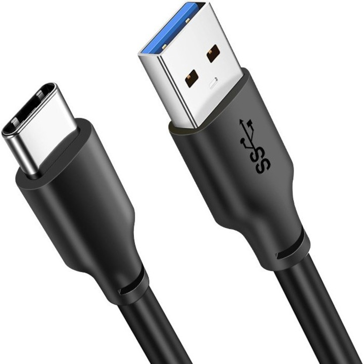 Cablu USB-C la USB Cabletime 2m negru 15W 5Gbps