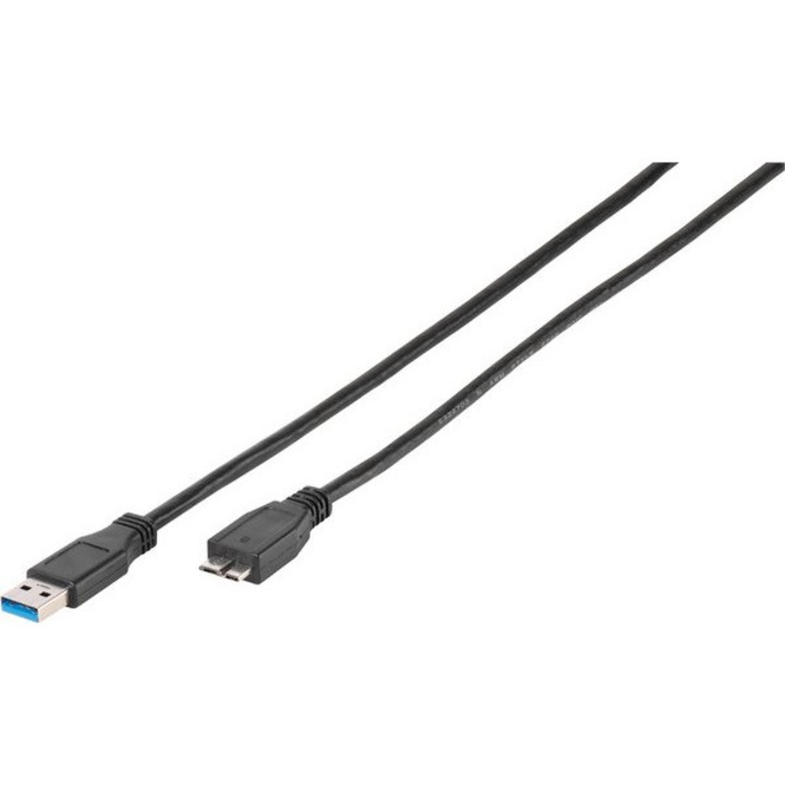 Cablu USB-A la Micro USB 3.0 Vivanco NITUSB3MIC15MK, transfer de date rapid, incarcare eficienta, negru, 0.75 m