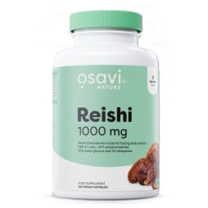 Хранителна добавка Osavi Reishi 1000 mg Minimum 25% Beta-Glucans, 120 капсули
