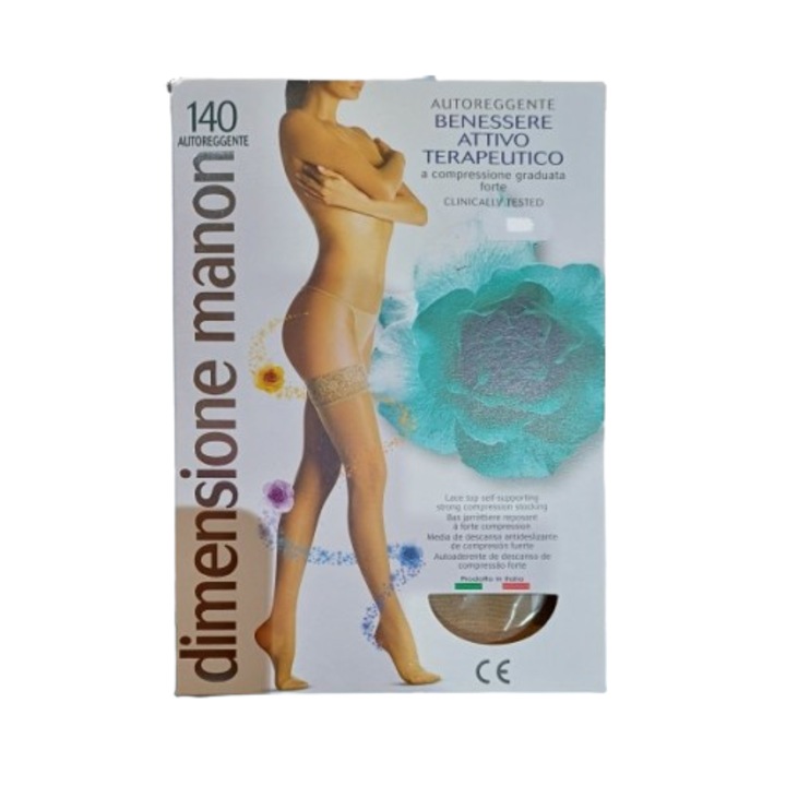 Manon Autoreggente 140 DEN caramel combtőig érő harisnya 18-22Hgmm (1/2)