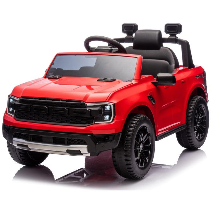Elektromos Kisautó Gyermekeknek, Ford Raptor, Sun Baby, 12V 4.5Ah, Távirányító, Mp3, Led, Piros