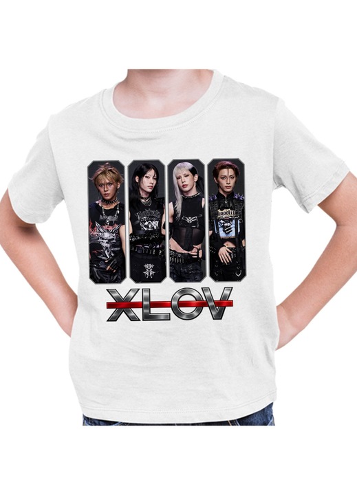 Gyerek Fiú Póló Xlov Kpop Merch, Fehér