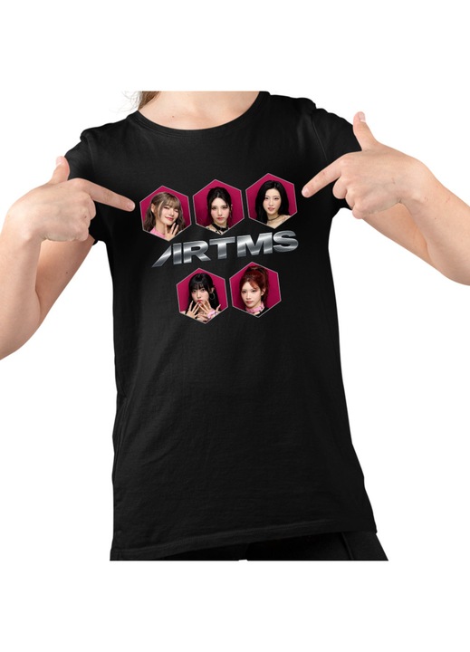 Gyerek Lány Póló Artms Cool Vibe Kpop Merch, Fekete