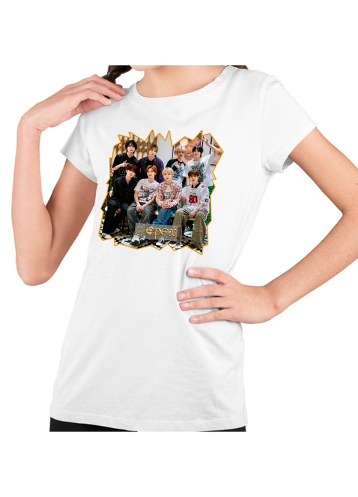 Gyerek Lány Póló Epex Kpop Party Merch, Fehér