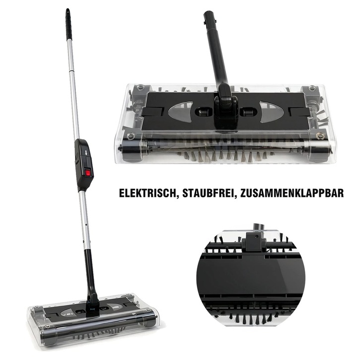 Matura electrica fara fir pentru podele cu cap de perie rotativ, aspirator pliabil pentru curatare profunda, design wireless usor pentru podele dure si utilizare in interior