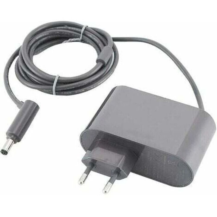 Incarcator/Adaptor de incarcare pentru aspirator, compatibil Dyson V6/V7/V8, AC, cu cablu si mufa DC, priza UE 2 pini, Gri, 1 buc