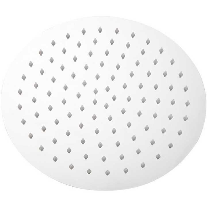 Cap de dus rotund 20 cm, otel inoxidabil 304, dus tip ploaie cu peste 100 jeturi, economisire apa pana la 30%, rotativ 360° si inclinare 30°, filet G1/2 compatibil, argintiu, 1 buc