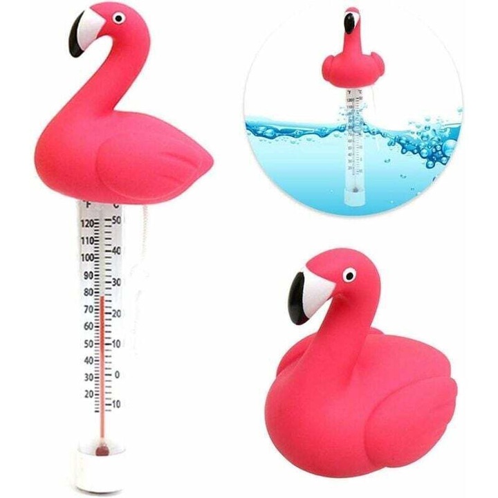 Termometru plutitor pentru piscina, design desen animat, plastic ABS, 0-50°C